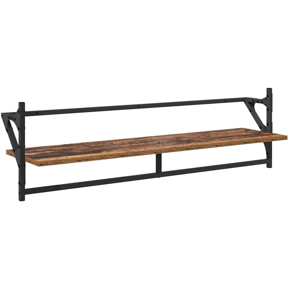 vidaXL 9 Shelf Old Wood Wall Shelf Set of 6 Image 6