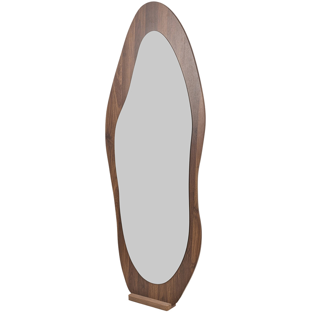 Living and Home Walnut Irregular Leaning Base Full Length Mirror 160 x 60cm Image 3