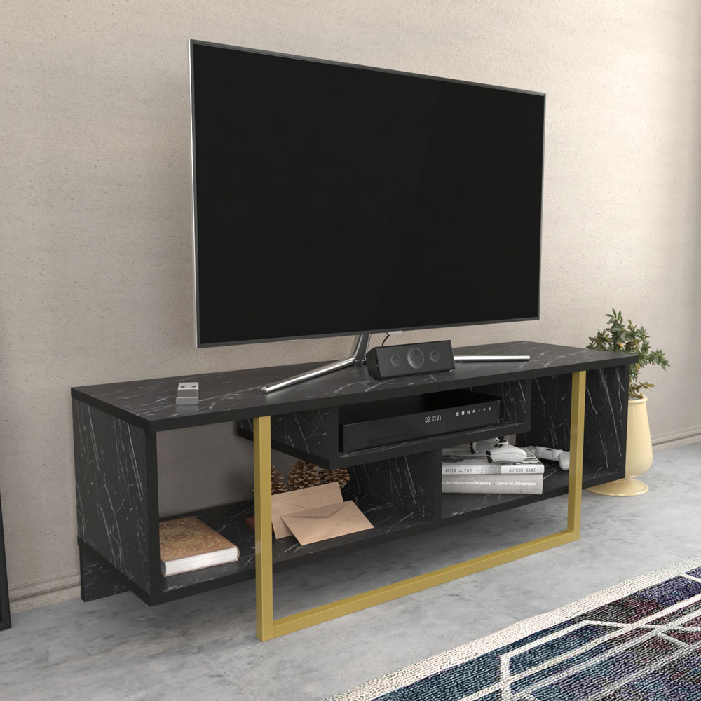 Decorotika Asal Bendire and Gold Wide TV Unit Image 4