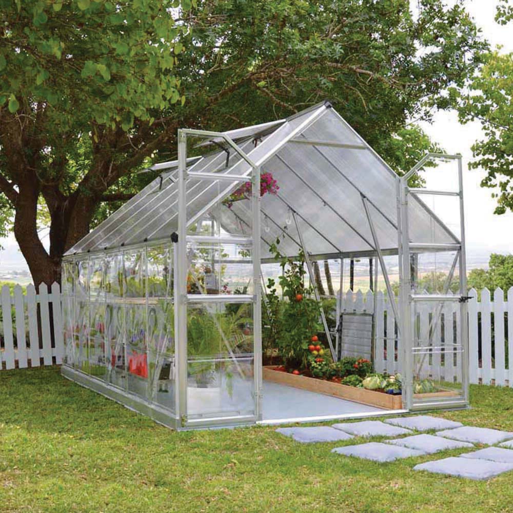 Palram Canopia Balance Silver Polycarbonate 8 x 12ft Extended Greenhouse Image 3
