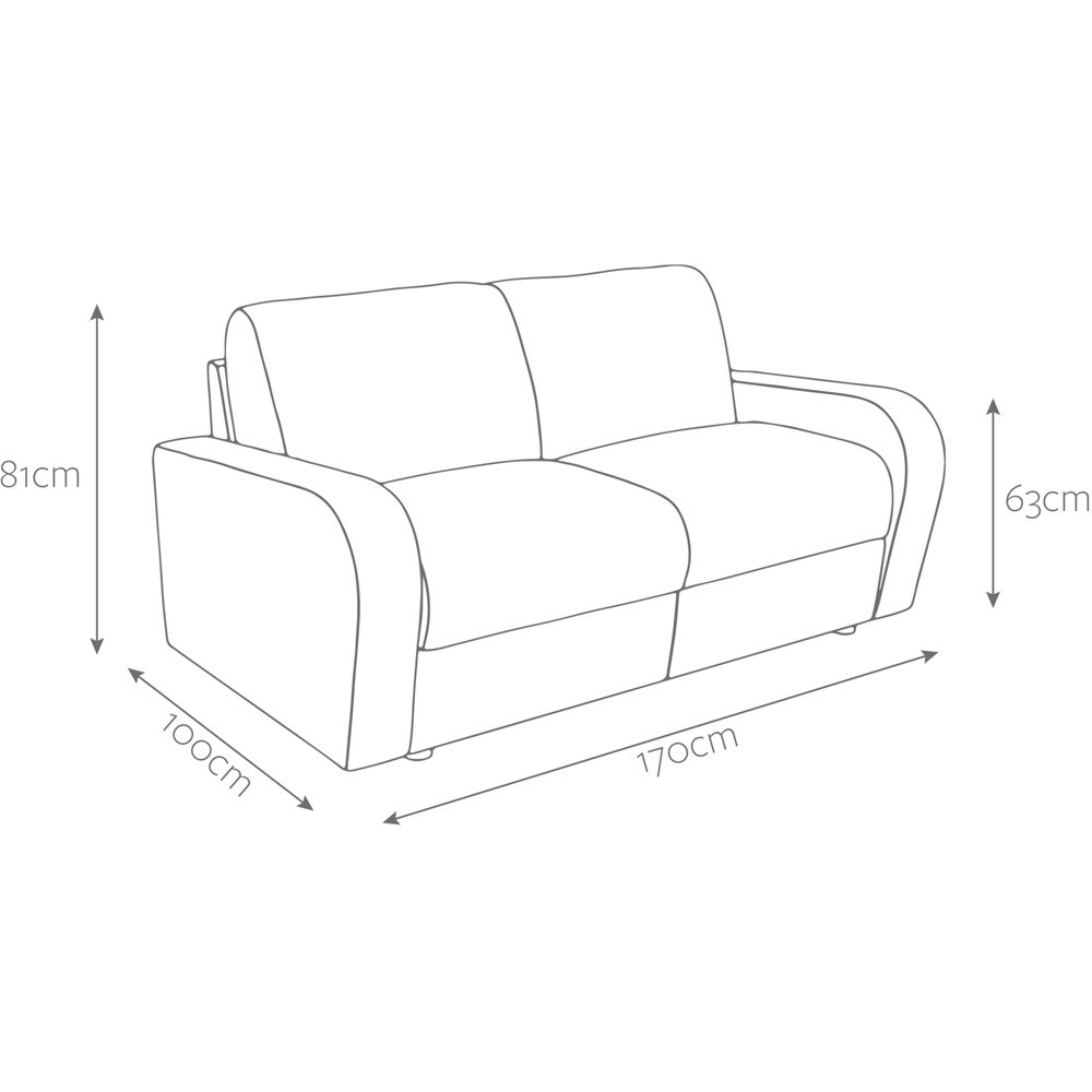 Jay-Be Deco 2 Seater Brushed Twill Pewter Sofa Bed with e-Sprung Mattress Image 8
