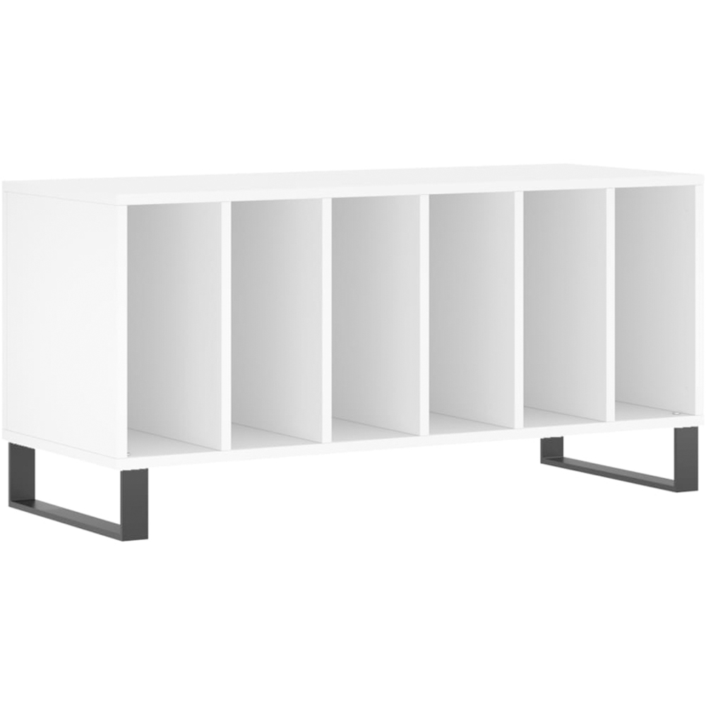 vidaXL 6 Shelf White Record Cabinet Image 2