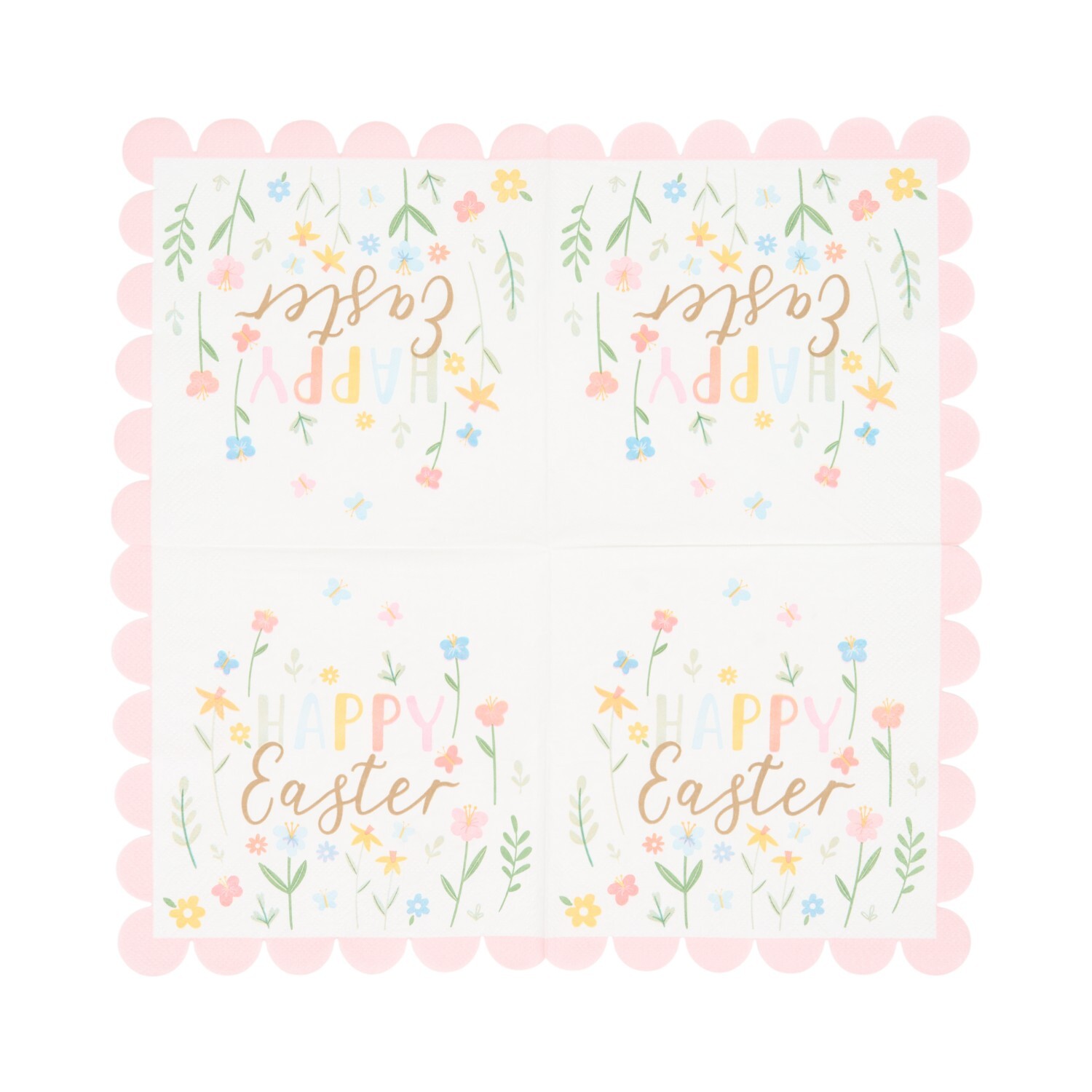 Pack of 16 Easter Floral Napkins White Image 4