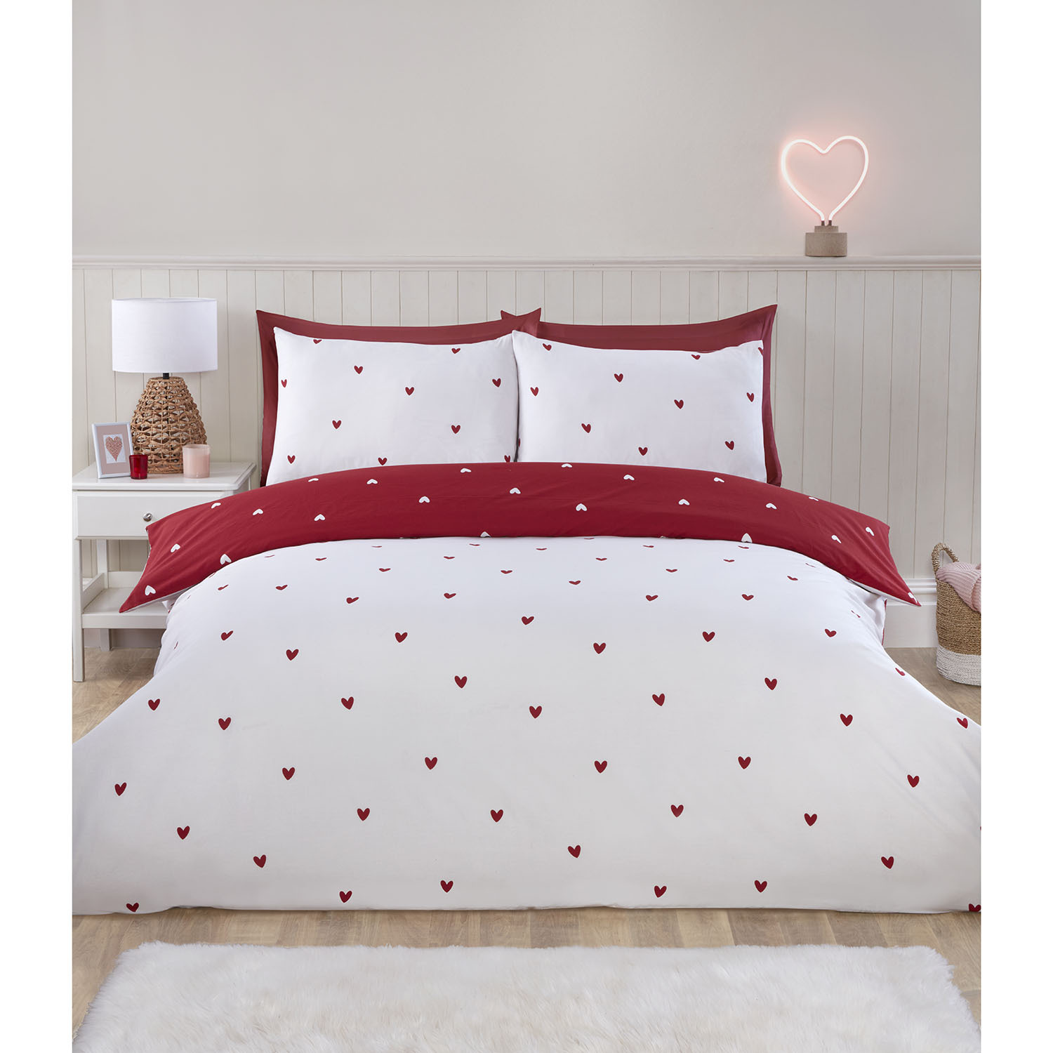 Love Heart Duvet Set - Red / King Image 2