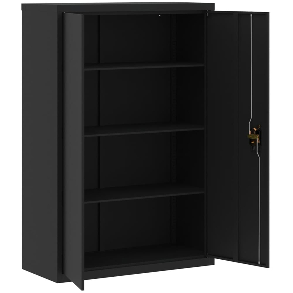 vidaXL 2 Door Black Steel File Cabinet Image 4