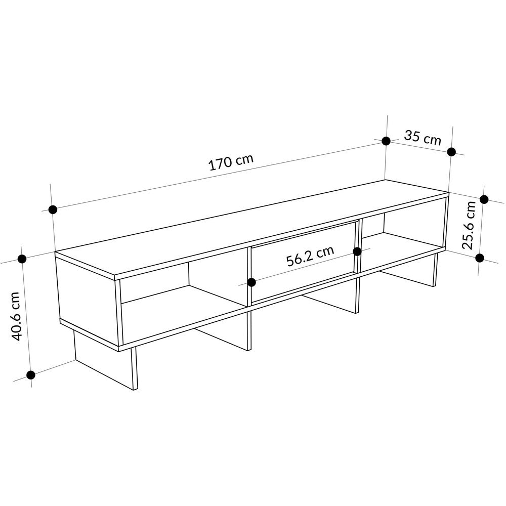 Decortie Yuki Single Flip Down Door 2 Open Shelf Sandstone TV Unit Image 8