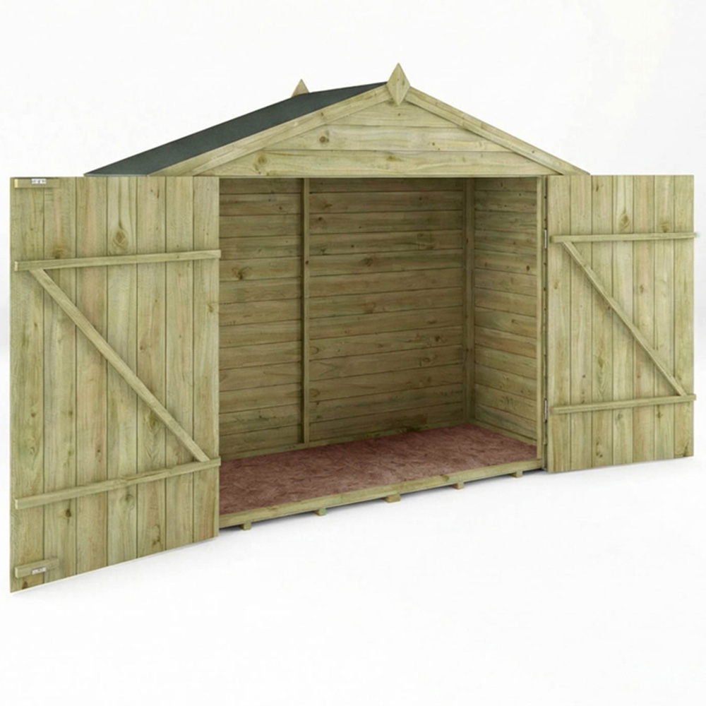 Mercia 3 x 7ft Double Door Overlap Apex Wooden Bike Storage Shed Image 3