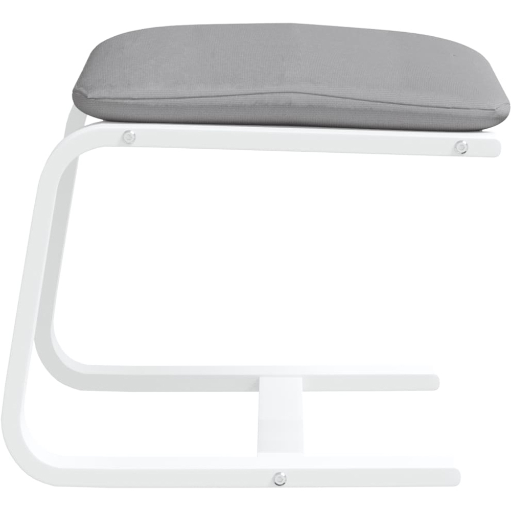 vidaXL Light Grey Fabric Wooden Footstool Image 4