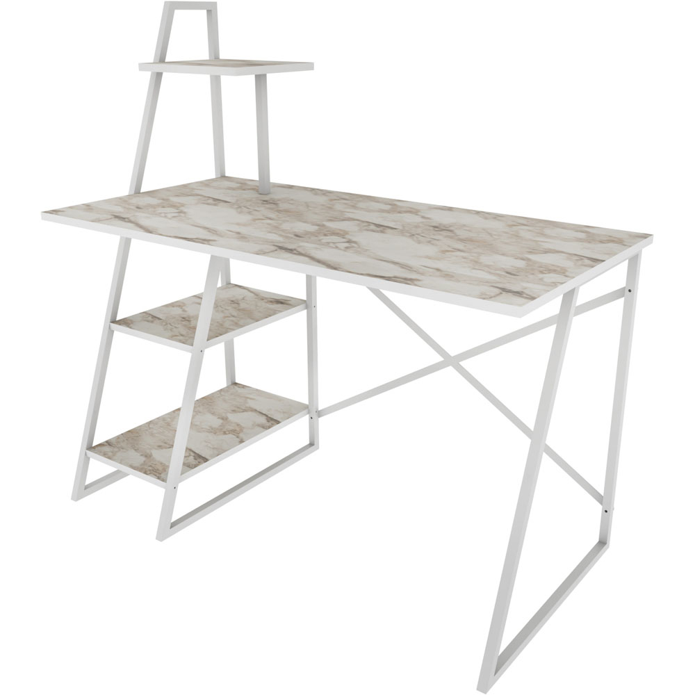 Decorotika Admira 4 Shelf Writing Desk Ephesus White Image 2