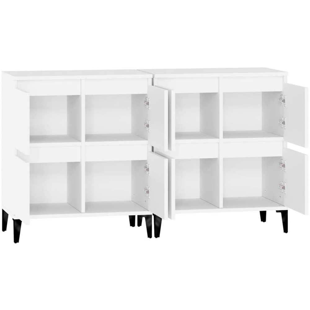 vidaXL 4 Door White Sideboard 2 Piece Image 5