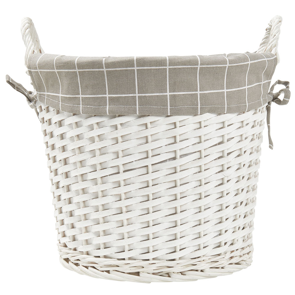Wilko White Round Wicker Basket Image 3