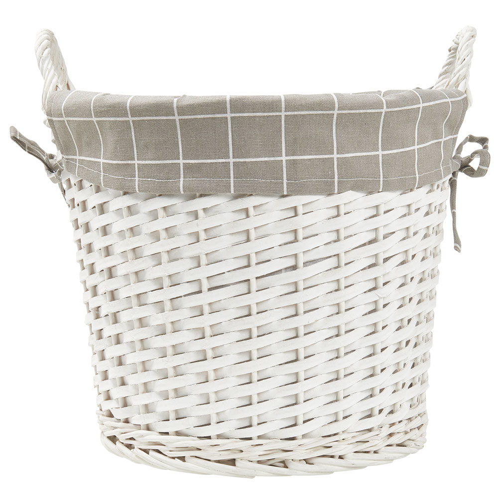 Wilko White Round Wicker Basket Wilko