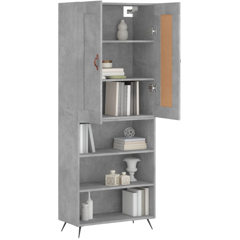 vidaXL 2 Door 3 Shelf Concrete Grey Wide Highboard Image 3