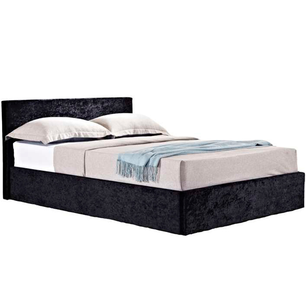 Berlin Double Black Crushed Velvet Ottoman Bed Image 4