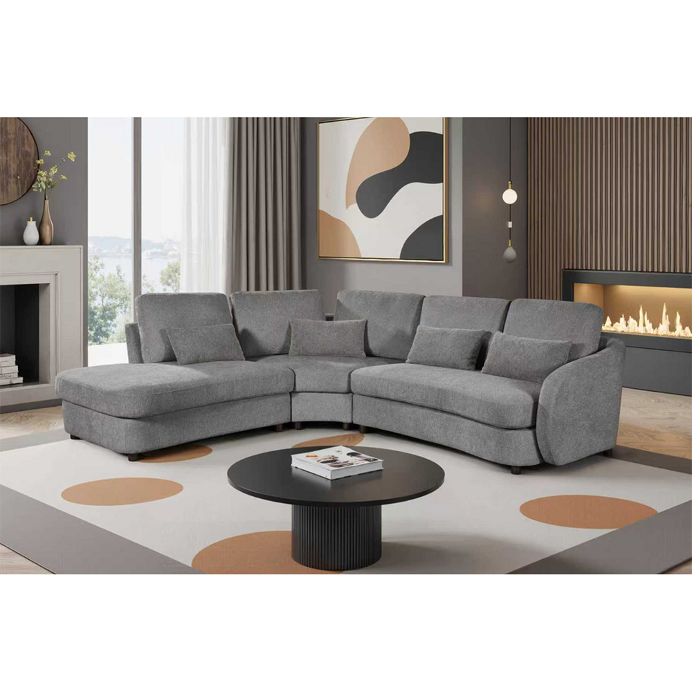 Mabel Corner Sofa Grey Right-hand Image 7