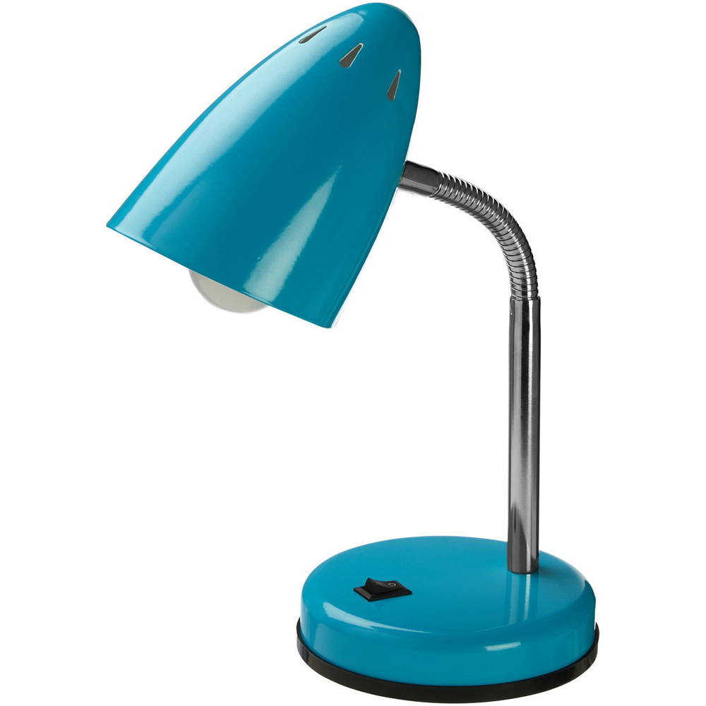 Premier Housewares Blue Gloss Desk Lamp Image 5