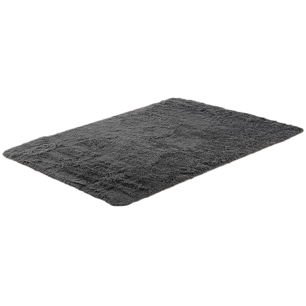 Costway Dark Grey Soft Shag Rug with Non Slip Grip Dots 120 x 180cm Image 1