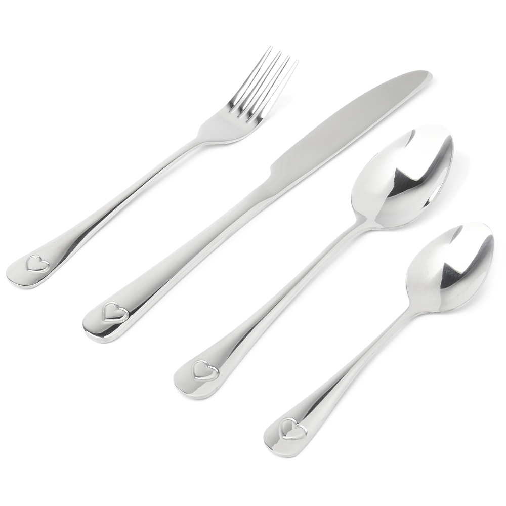 Sabichi 16 Piece Hearts Cutlery Set Image 1