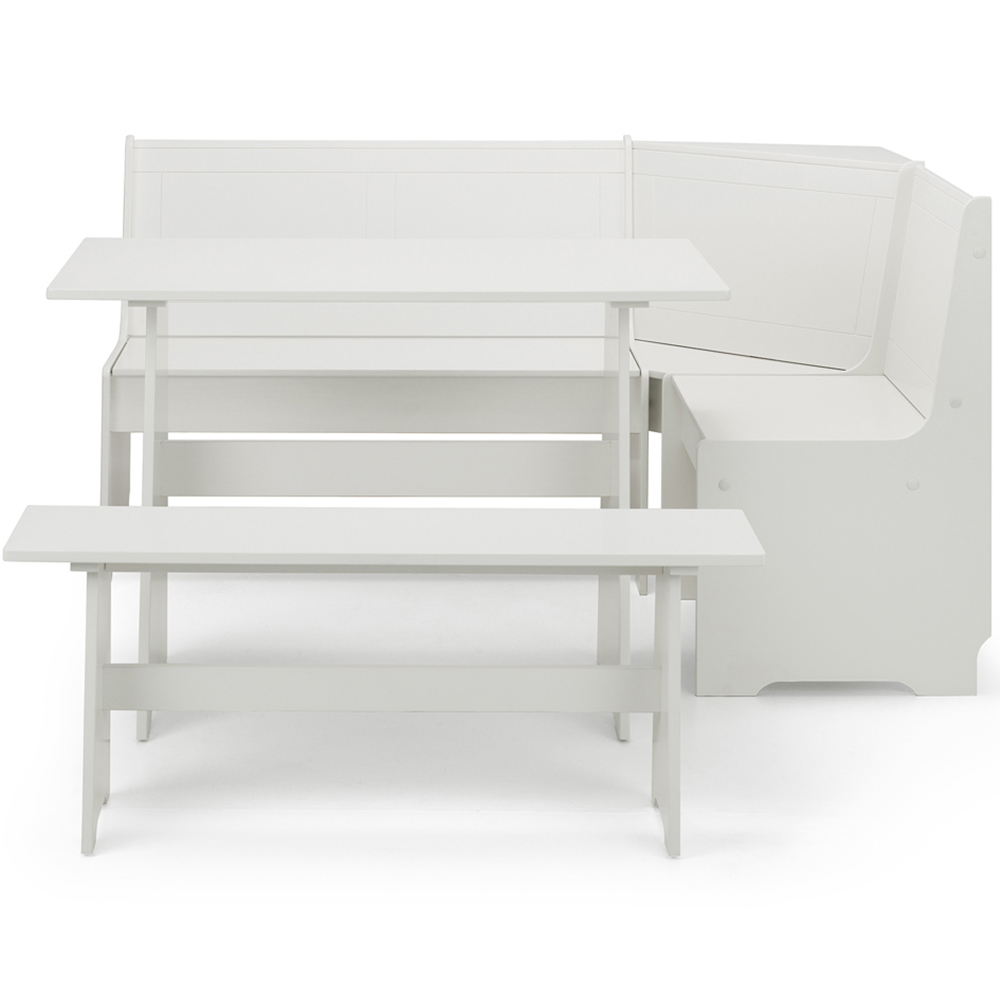 Julian Bowen Newport 5 Seater Corner Dining Set with Storage Bench Surf White Image 3