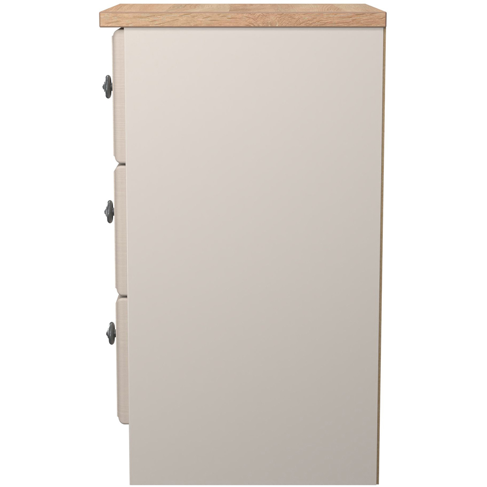 Crowndale Norfolk 3 Drawer Kashmir Ash and Bardolino Oak Bedside Cabinet Ready Assembled Image 4