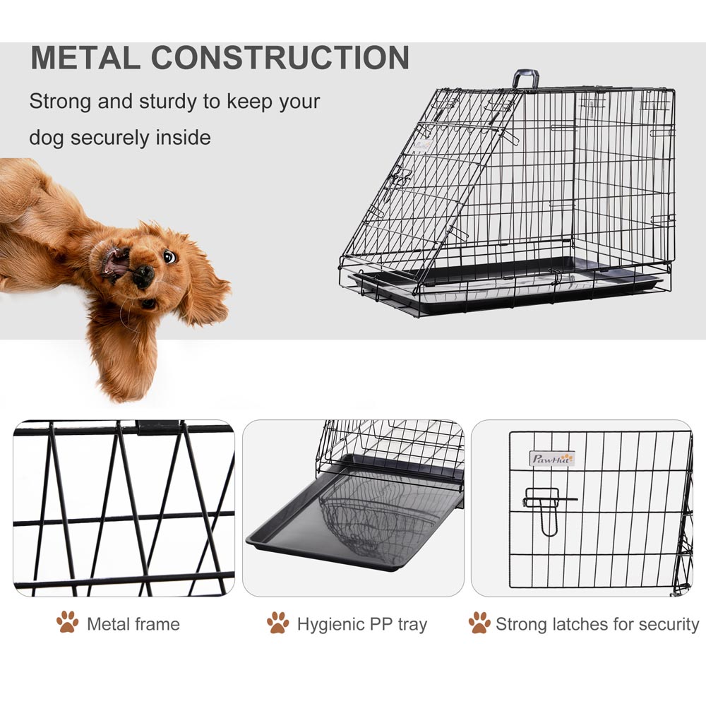 PawHut Metal Collapsible Car Dog Crate Image 6