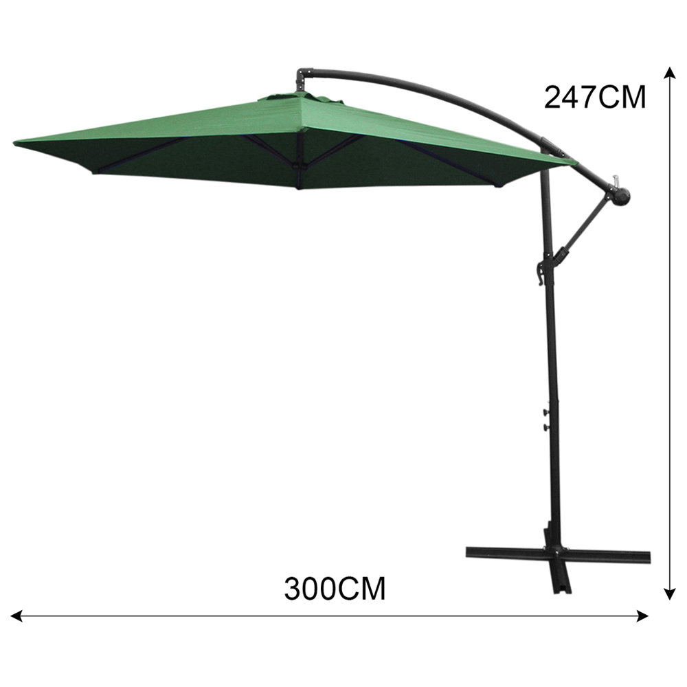 Monster Shop Green Cantilever Parasol 3m Image 7