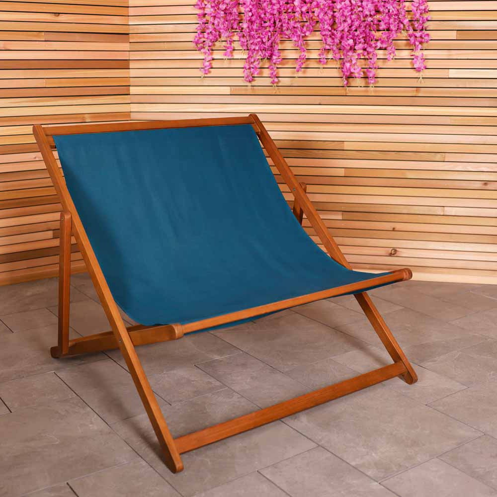 Charles Bentley Teal FSC Eucalyptus Double Deck Chair Image 4