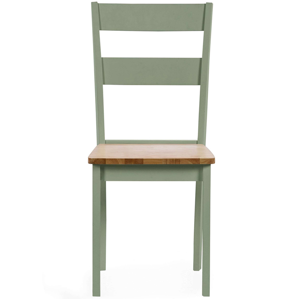 Julian Bowen Linwood Set of 2 Sage Green and Natural Dining Chair Image 4