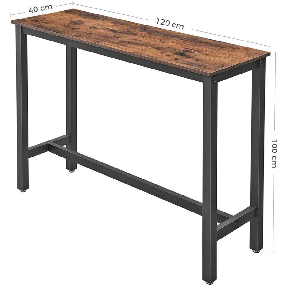 Modcraft Industrial-Style Bar Table Desk Vintage Brown and Black Image 7