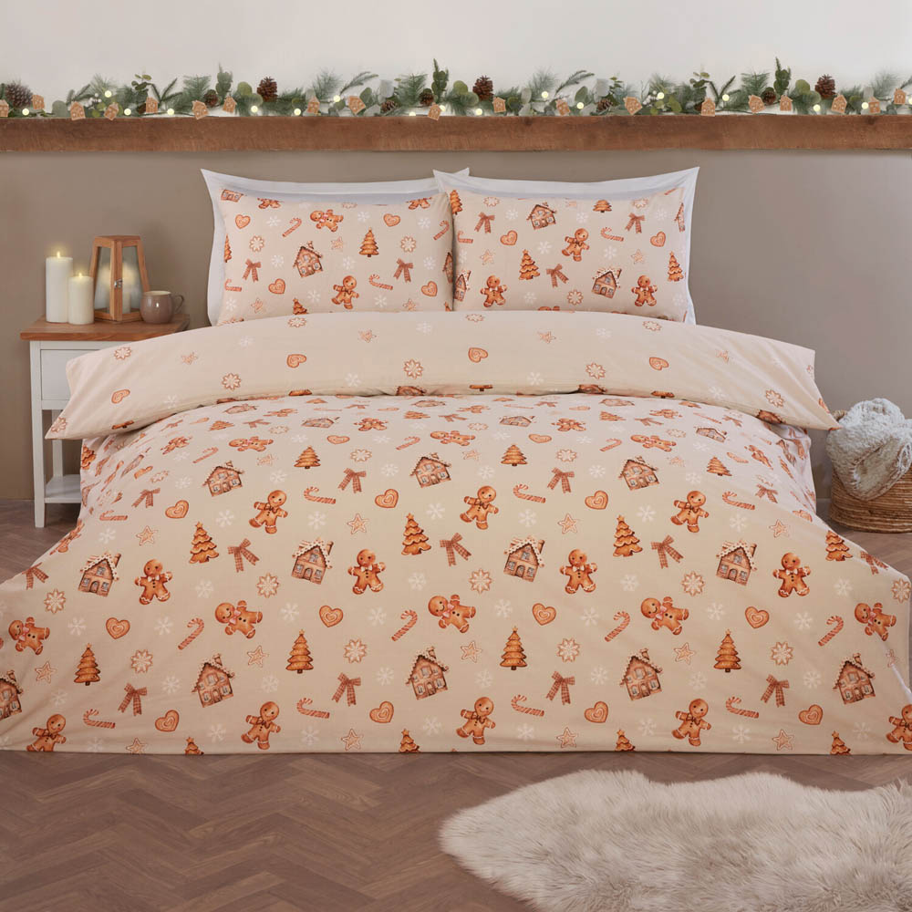 Gingerbread Cookies Duvet Set  - Natural / Single Image 1