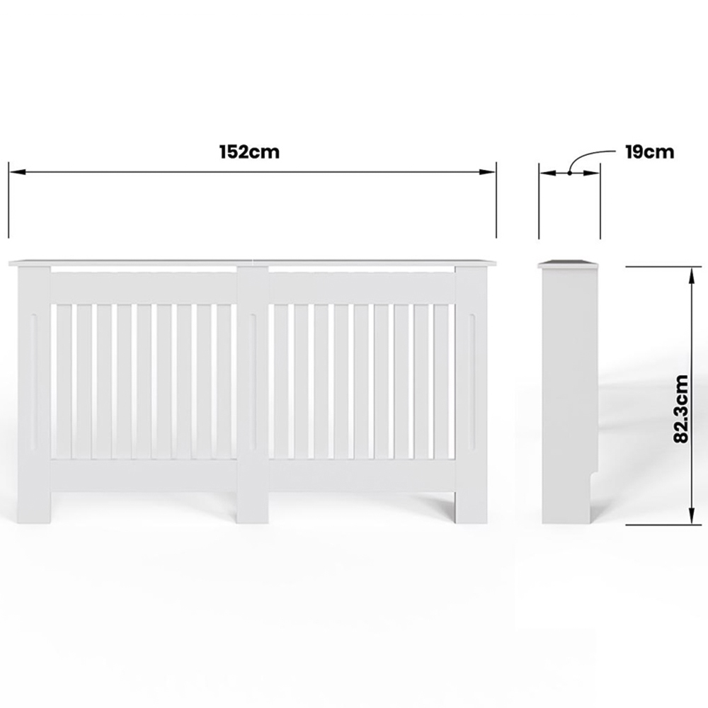 FWStyle White Vertical Slat MDF Radiator Cover Large Image 5