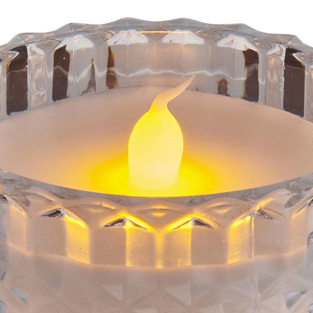 Wilko Clear Glass LED Candle Jar Image 4