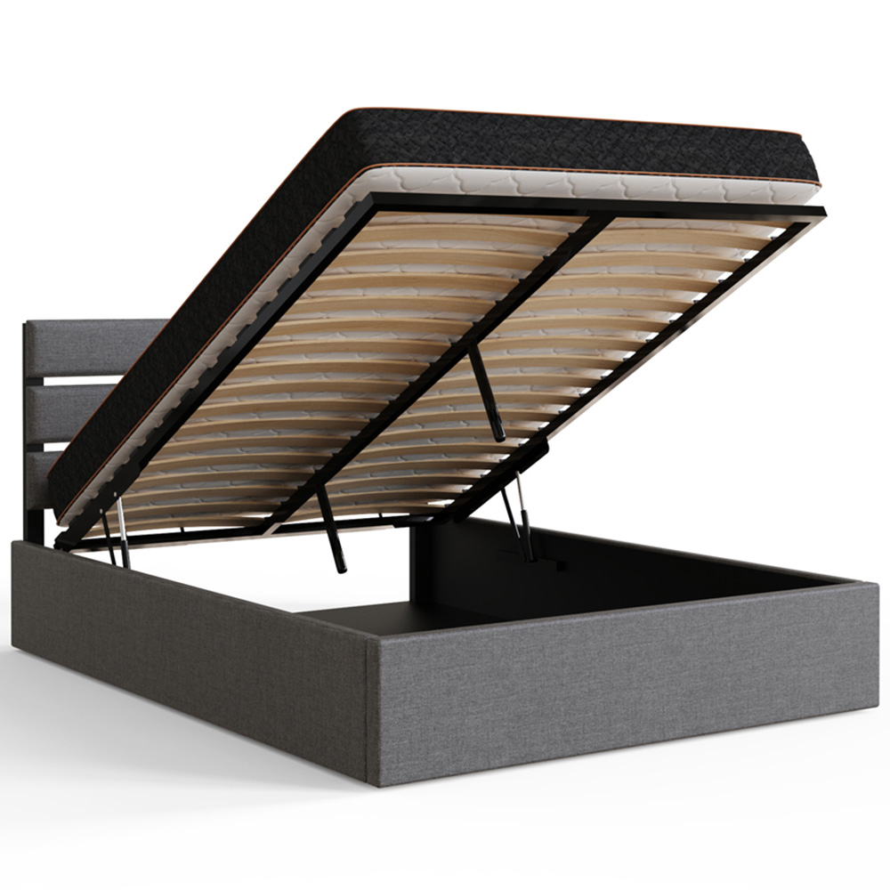 GFW Hudson Double Grey End Lift Ottoman Bed with SC Bonnell Mattress Image 5