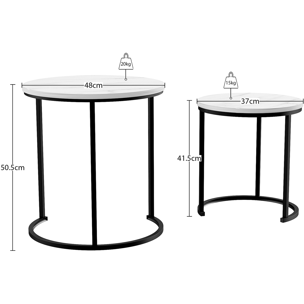 Vida Designs Brooklyn Marble Nest of Tables Set of 2 Image 7
