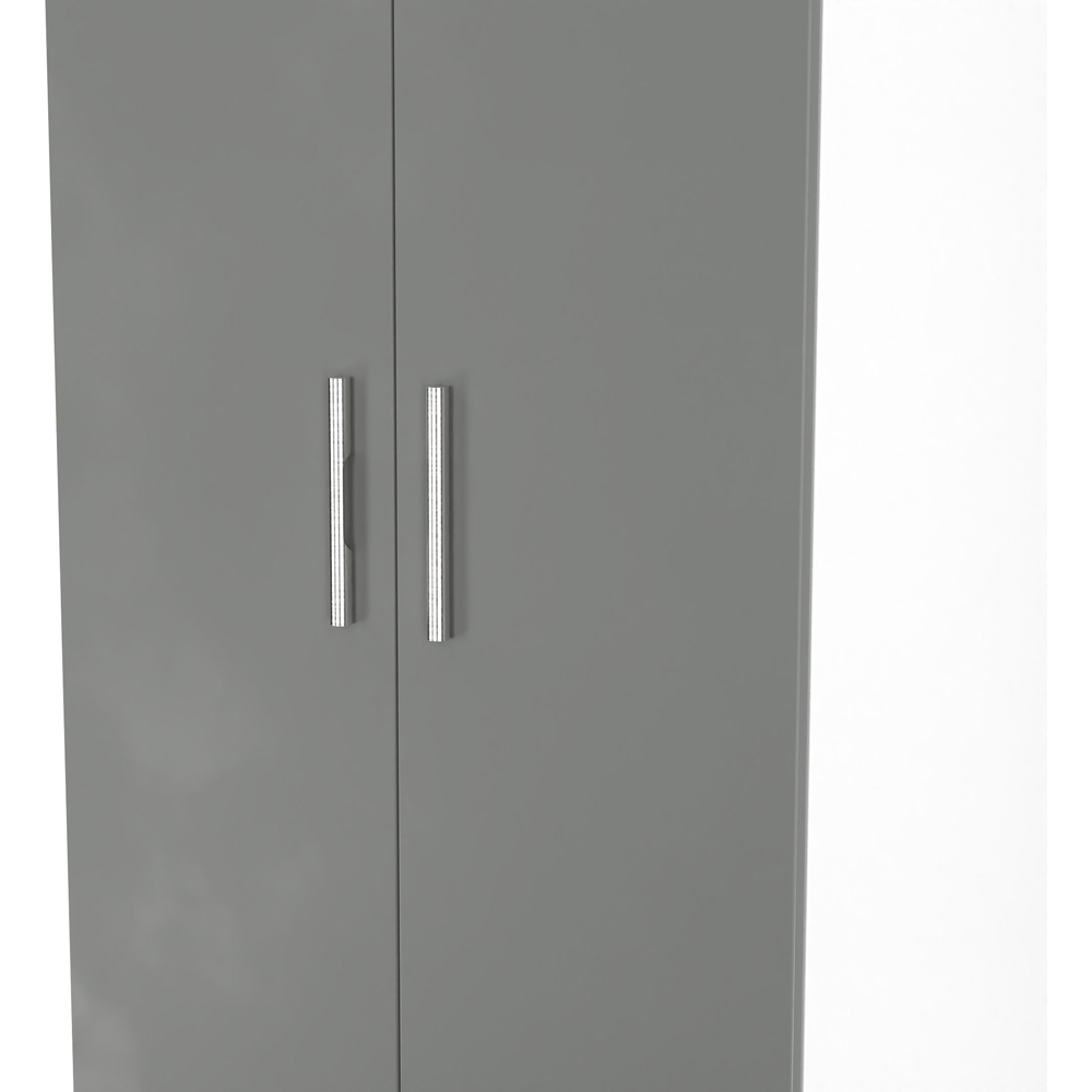 Crowndale Contrast 2 Door Dusk Grey and White Tall Wardrobe Ready Assembled Image 4