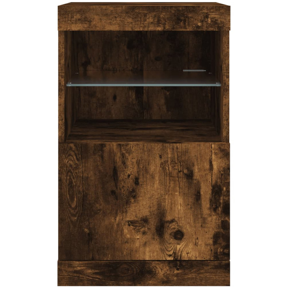 vidaXL Single Door 2 Shelf Smoked Oak Sideboard Image 6