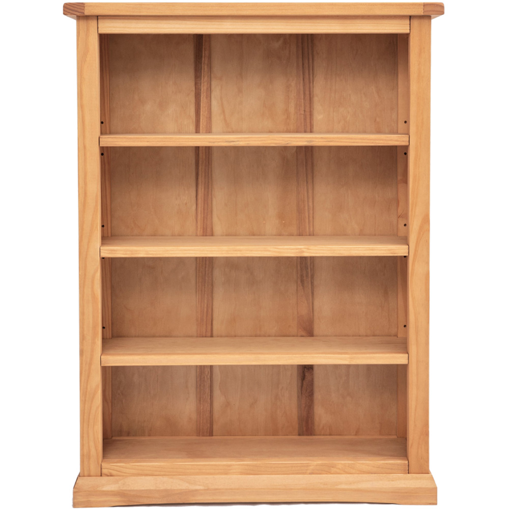 Lucca 4 Shelf Waxed Wide Bookcase Image 2