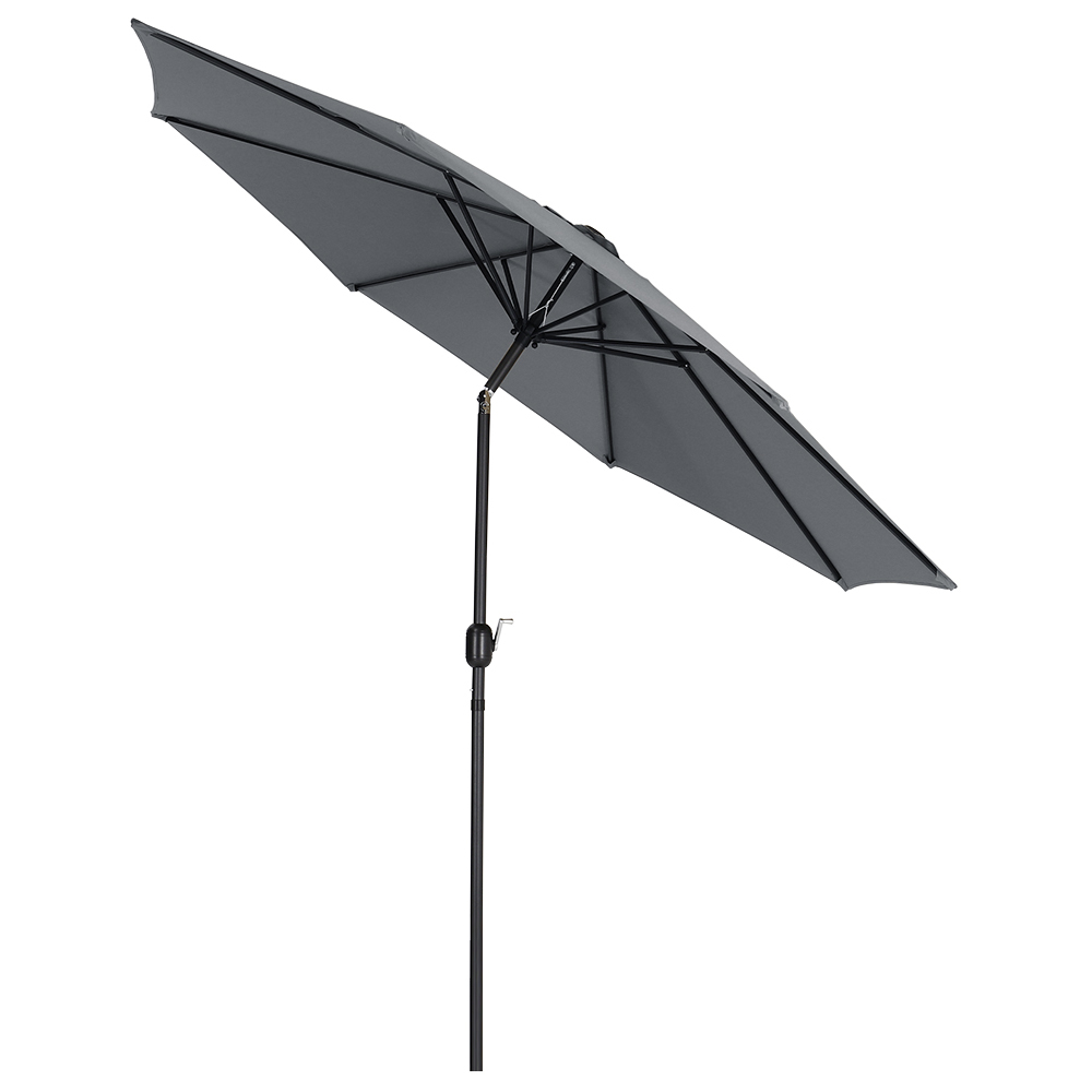 Living and Home Dark Grey Round Crank Tilt Parasol 3m Image 5