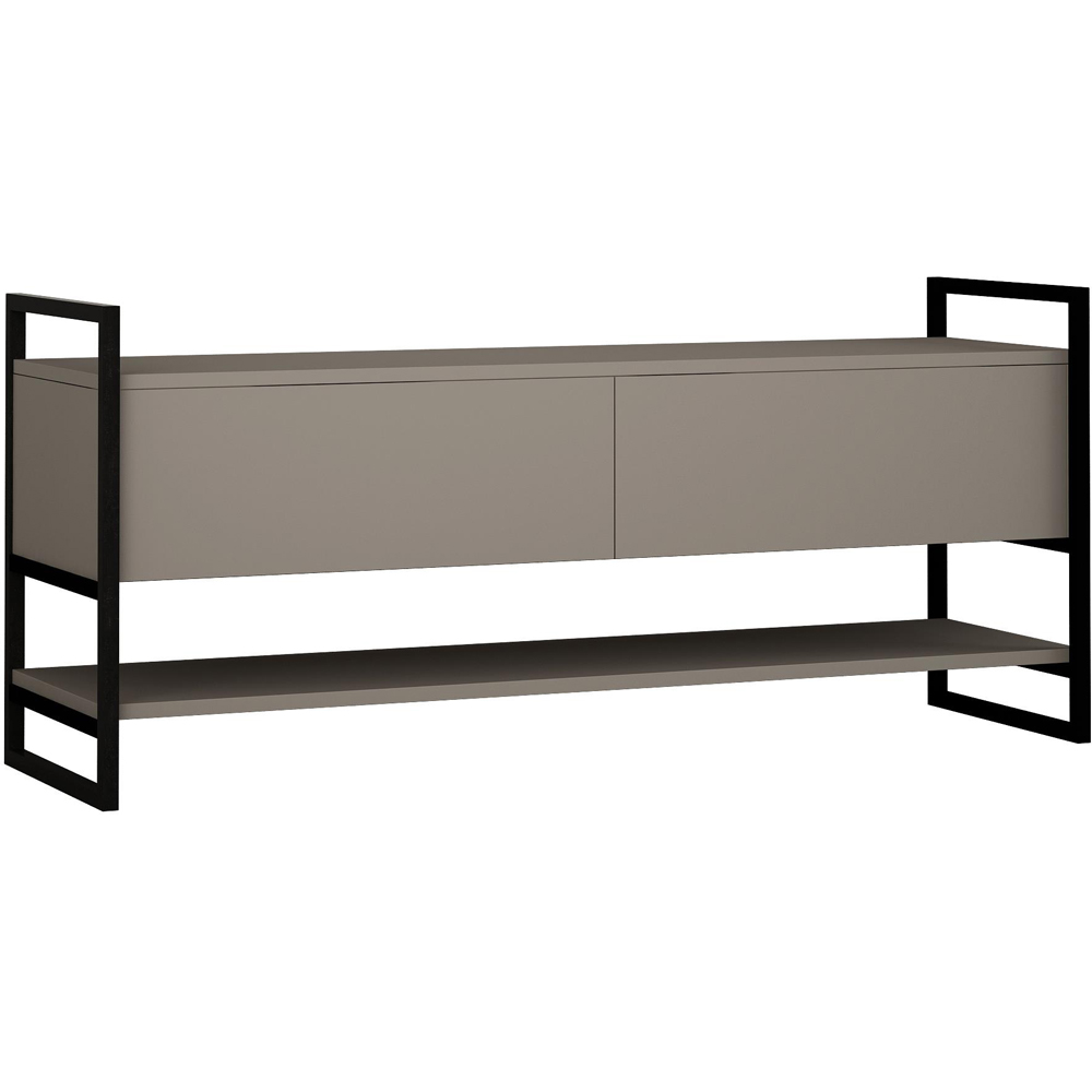 Decortie Metola 2 Door Single Shelf Mocha Grey TV Unit Image 2