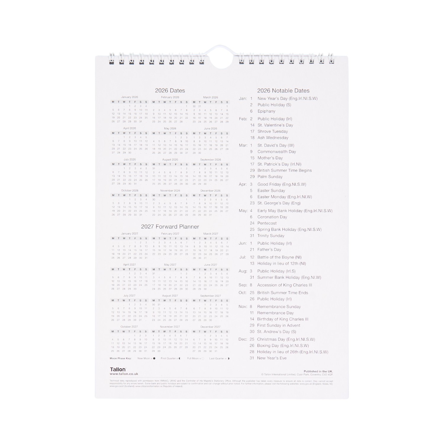 2026 Large Print Calendar Navy Image 3