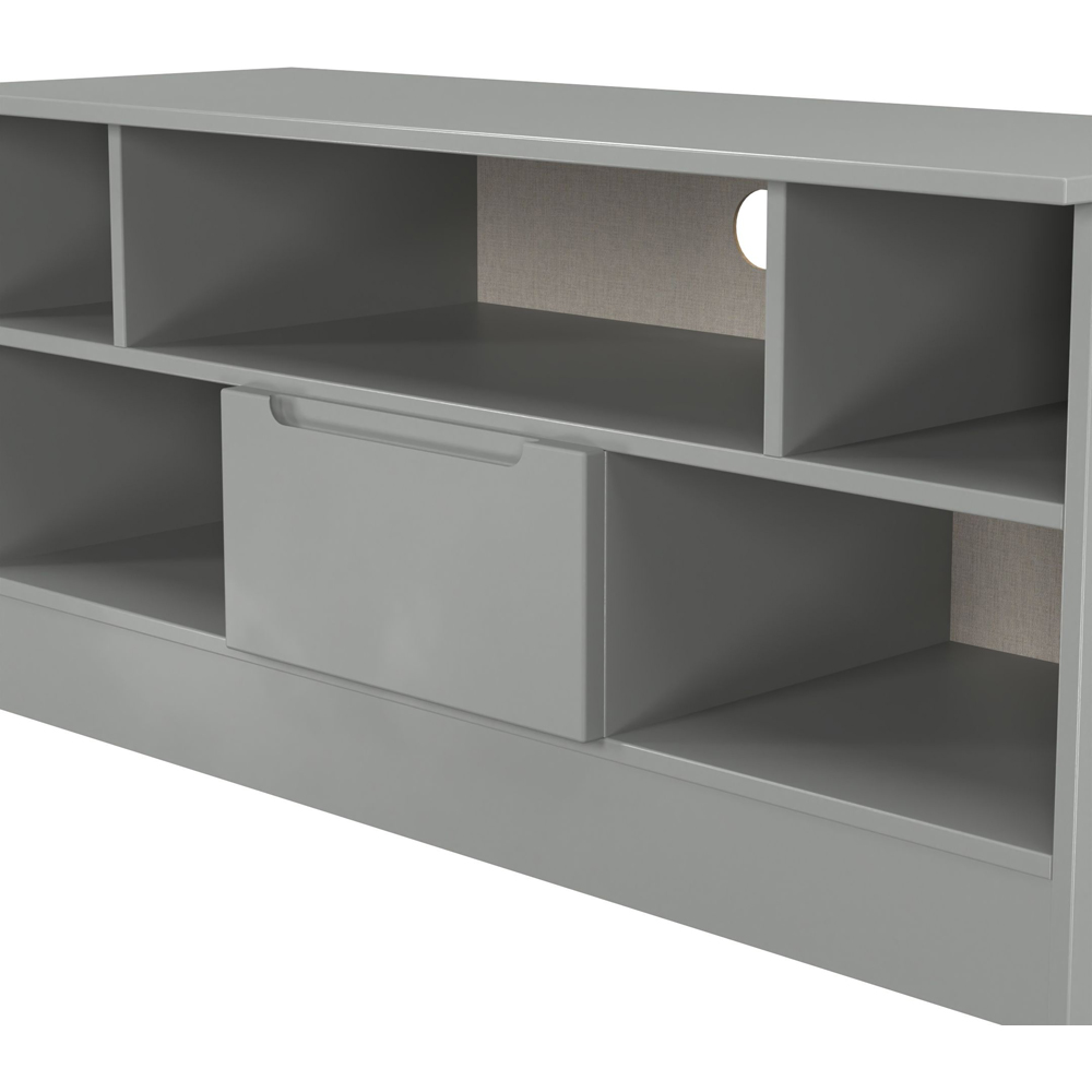 Crowndale Milan Single Drawer 5 Shelf Dusk Grey TV Unit Ready Assembled Image 5