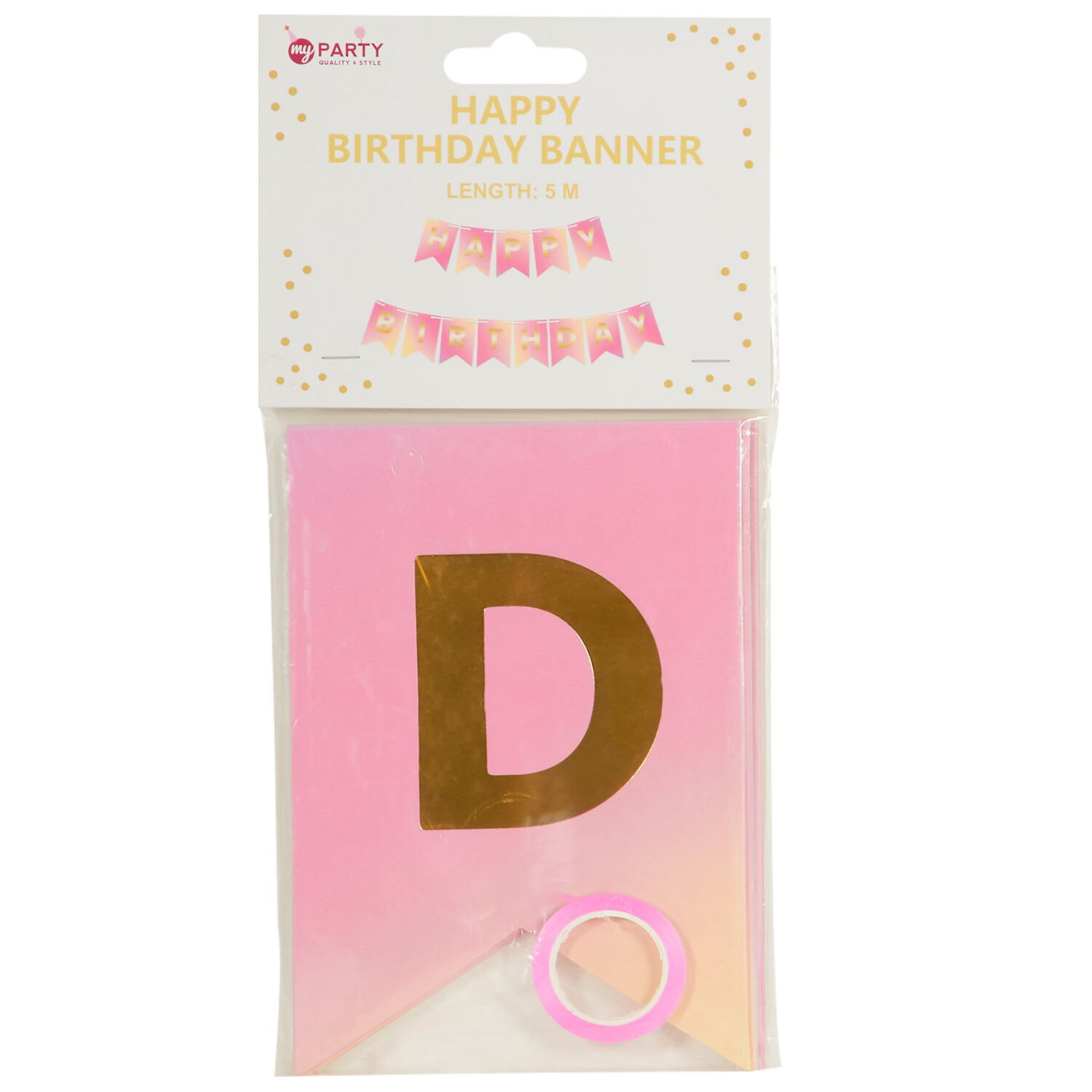 Pastel Party Happy Birthday Banner - Pink Image 2