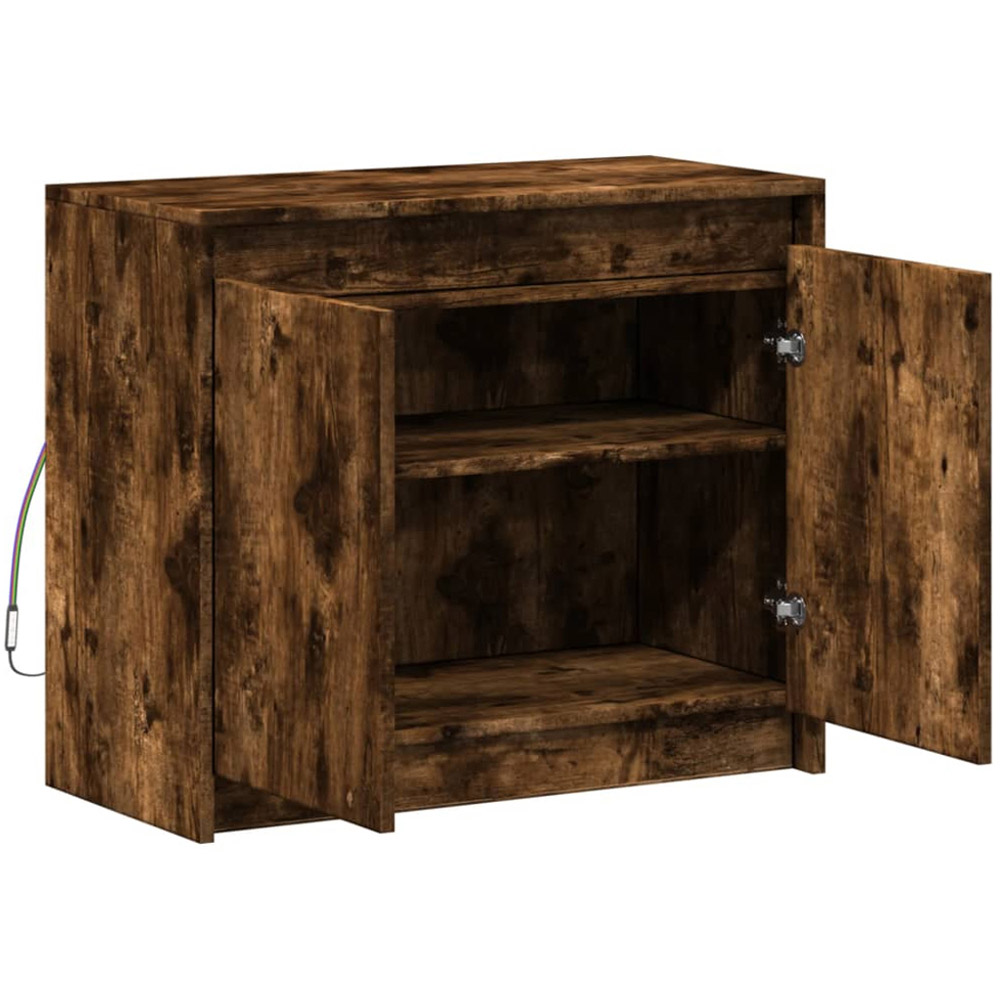vidaXL 2 Door Smoked Oak Sideboard with RGB LED Lights Image 7