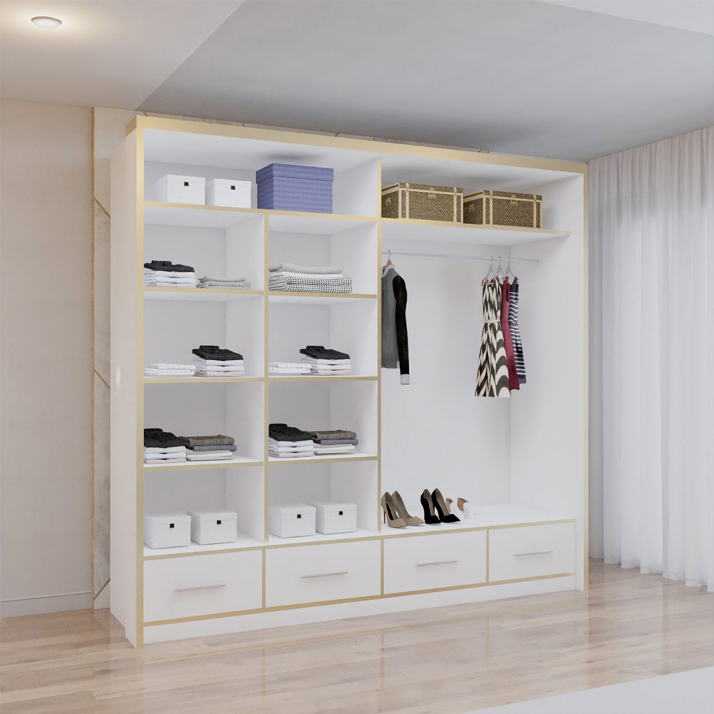 Sliding Wardrobes 4U 2 Sliding Door White Modern High Gloss Mirrored Wardrobe Image 4