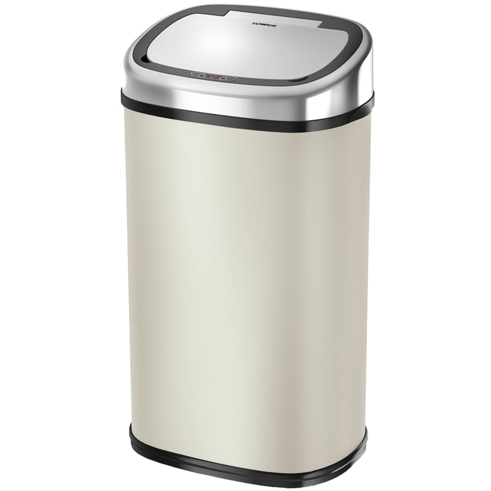 Tower Almond Square Sensor Bin 58L Image 1