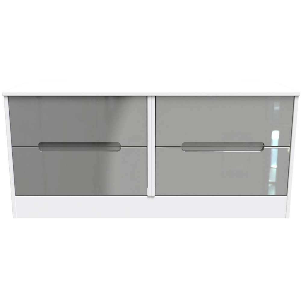 Crowndale Monaco 4 Drawer Grey Gloss and White Bed Box Ready Assembled Image 2