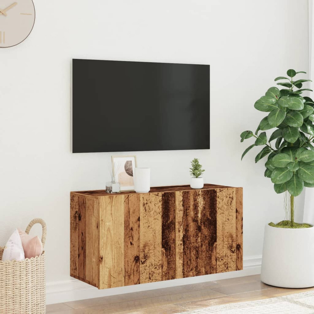 vidaXL 2 Door Old Wood Wall Mounted TV Cabinet Image 3