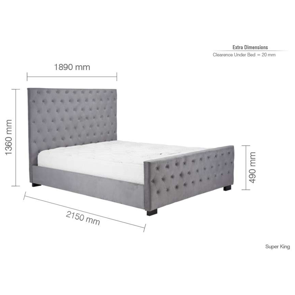 Marquis Super King Grey Bed Frame Image 7