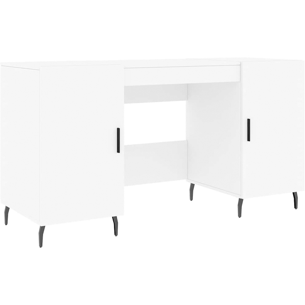 vidaXL 2 Door Computer Desk White Image 2