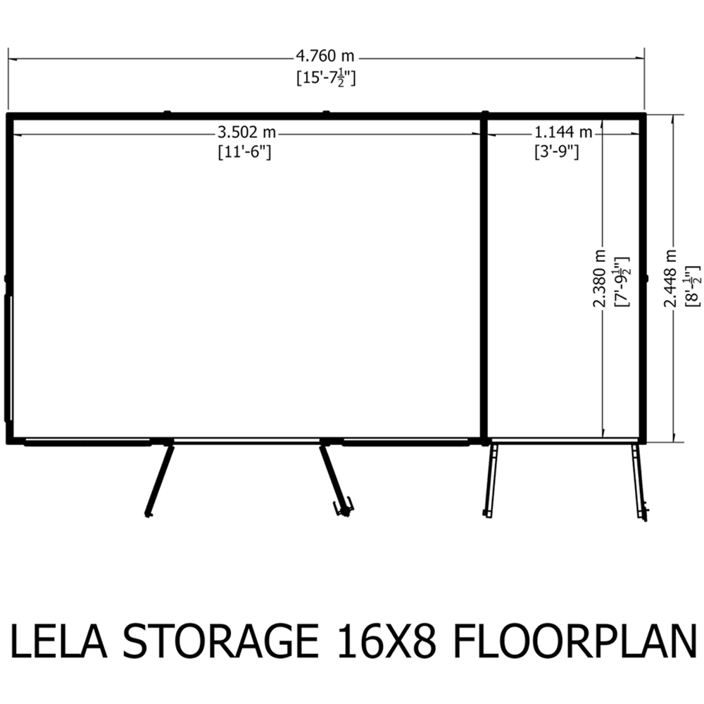 Shire Lela 16 x 8ft Double Door Summerhouse with Storage Image 7